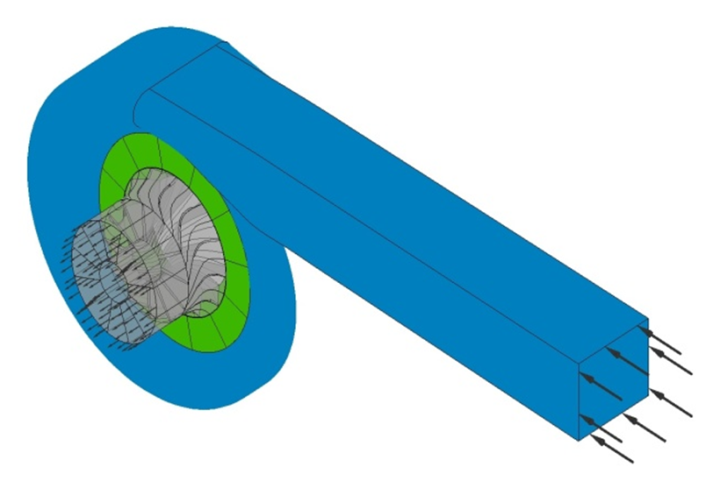 Figure 1. Computational domain : Influence of Rotor Speed on Mixed Flow ...