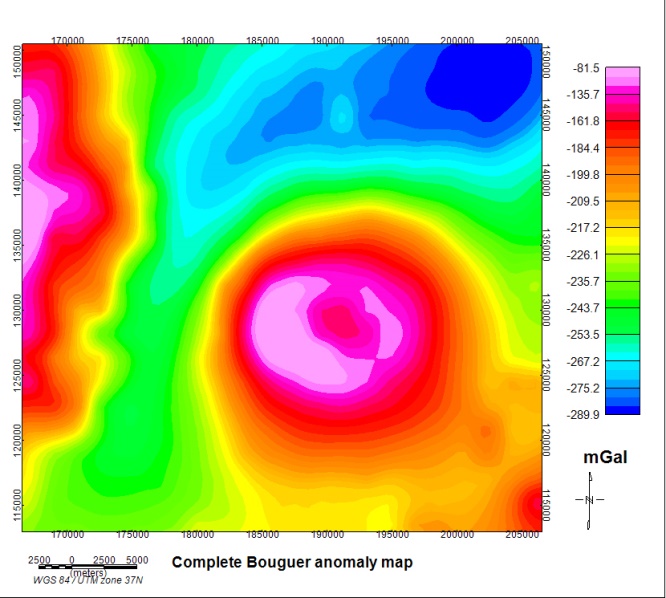Figure 4. Complete Bouguer anomaly map : Euler Deconvolution of Gravity ...